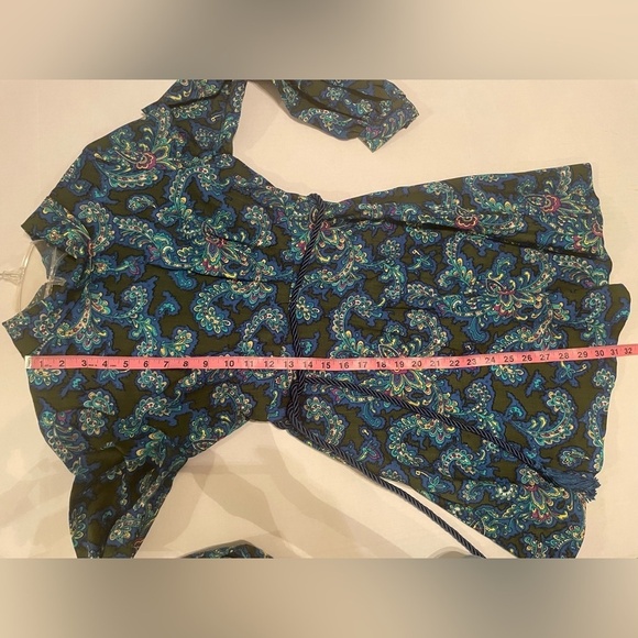 Vintage Retro Paisley Long Sleeve Collared Mini Dress size S - Picture 5 of 10